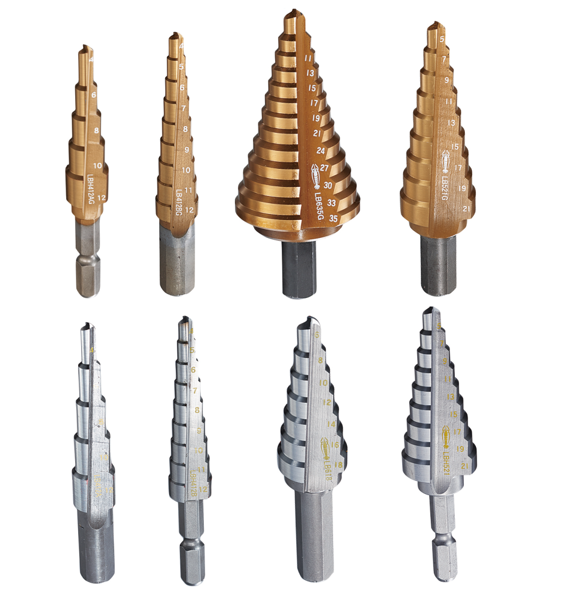 Step drill bit, Stage drill LB (Straight shaft / Hexagon shaft)(Non-coated type / TiN-coated type)